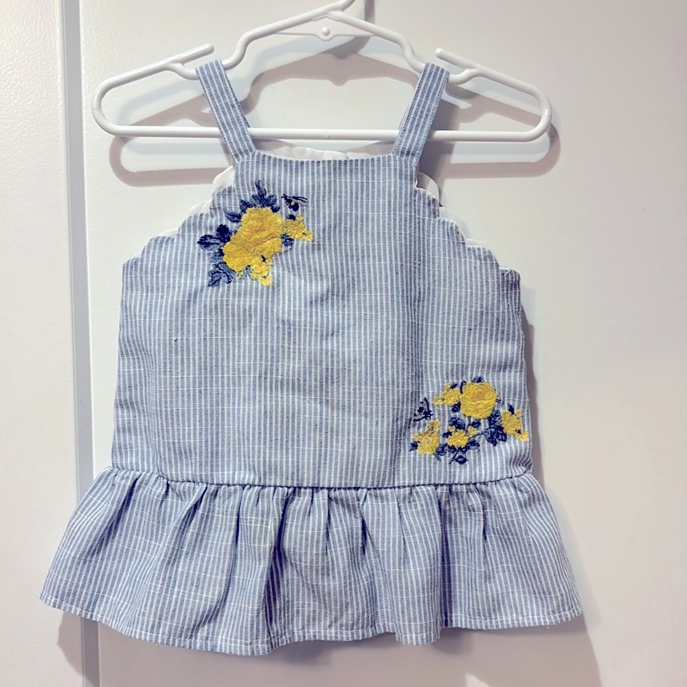 Seersucker baby tank top